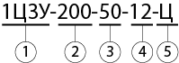Условное обозначение редуктора 1Ц3У-​200